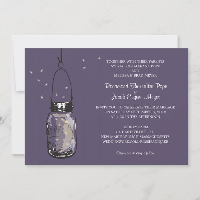 Invitations aux lucioles et aux mariages de Mason  (Devant)