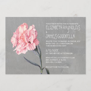 Invitations aux mariages de carnations