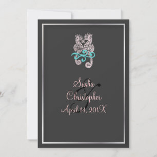 Invitations aux mariages de chevaux de mer de PixD