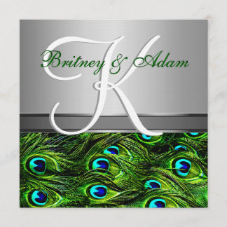 Invitations aux mariages de soie et vert d'émeraud