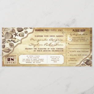 invitations aux tickets d'embarquement des mariage