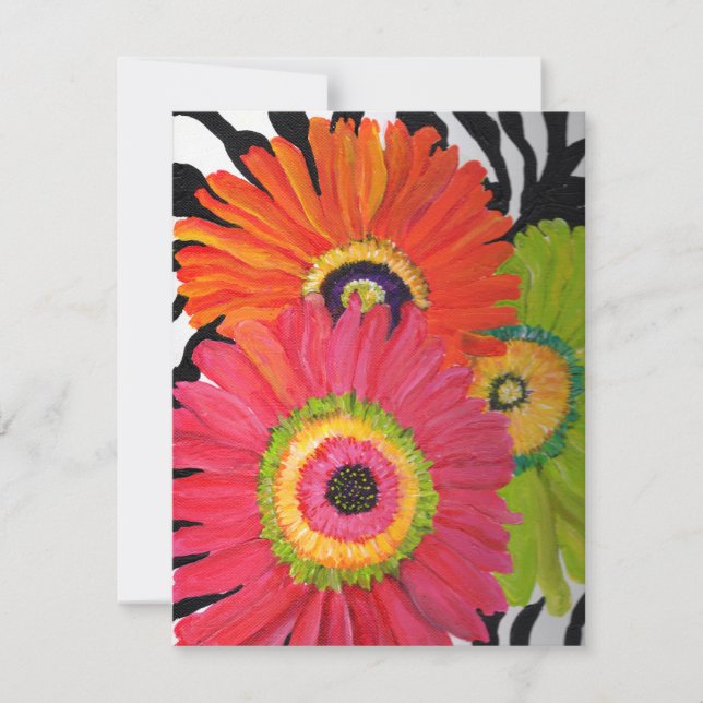 Invitations avec des podiums de Gerbera brillants  (Devant)