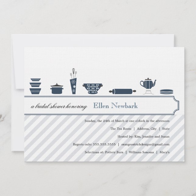 Invitations baby shower| Bleu de paix (Devant)