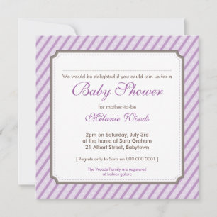INVITATIONS baby showers :: bonbons rayures 6SQ
