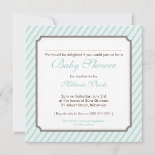INVITATIONS baby showers :: bonbons rayures 8SQ
