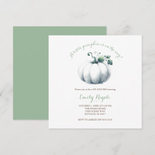 Invitations Baby showers Carrés Citrouilles neutre