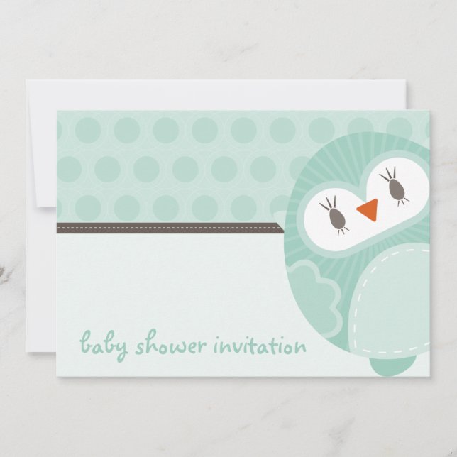 INVITATIONS baby showers :: dancing owl 3L (Devant)