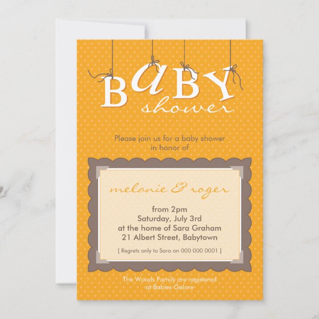 INVITATIONS baby showers :: lettres pour bébés 1P (Devant)