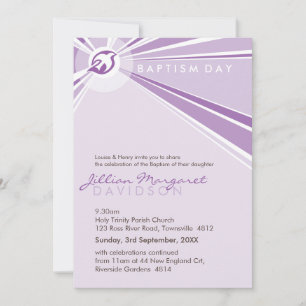 Invitations BAPTISM :: colombe moderne 6P