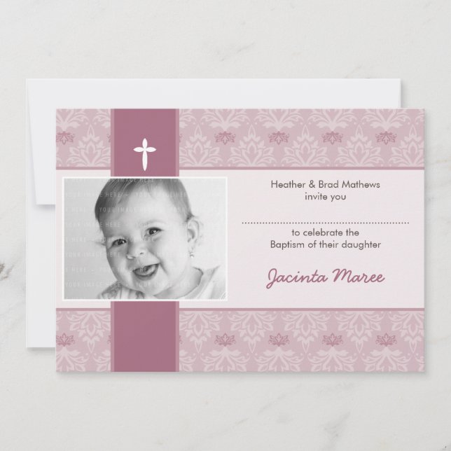INVITATIONS BAPTISME STYLISH :: jolie 8aL (Devant)