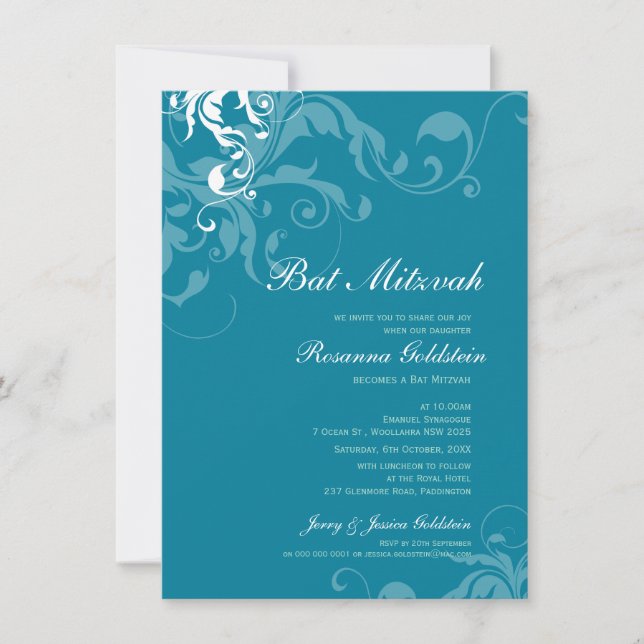 INVITATIONS bat mitzvah :: bella (Devant)