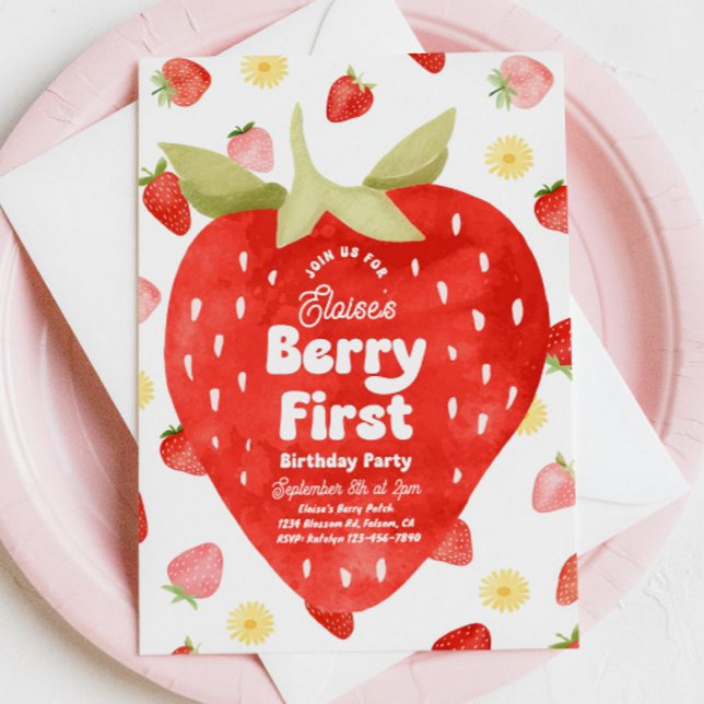 Invitations Berry First Birthday (Créateur téléchargé)