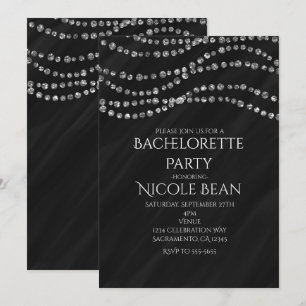 Invitations Black & Diamond Glamor Bling Party