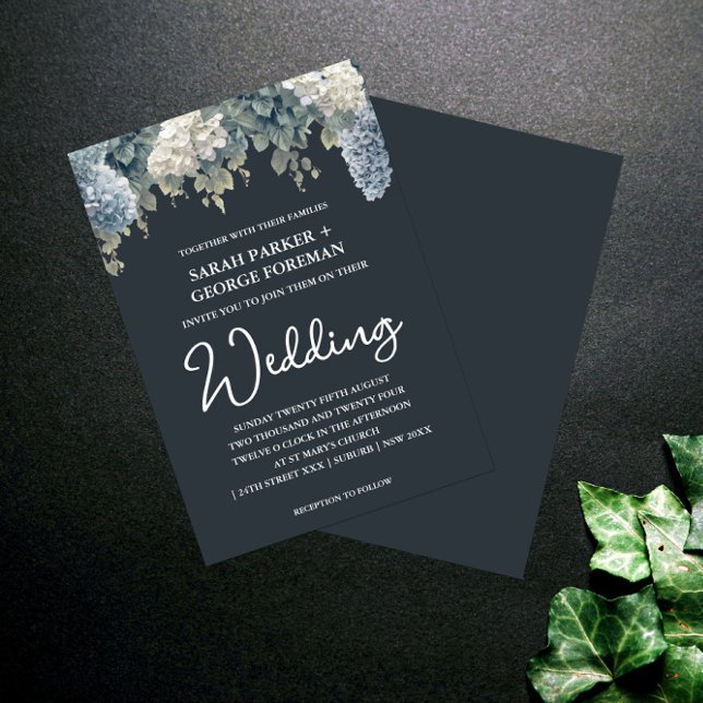Invitations Black Green Wedding de la Marine (Créateur téléchargé)