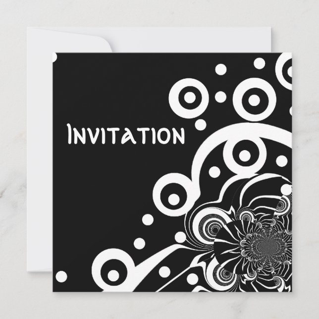 Invitations Black & White Style Clear Space (3) (Devant)