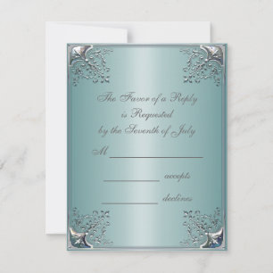 Invitations blanches bleues turquoises de mariage
