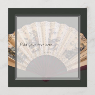 Invitations blanches en bambou chinois et ventilat