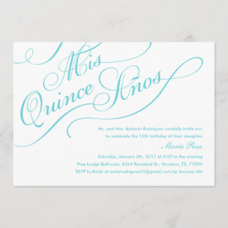Invitations blanches et élégantes de Quinceanera