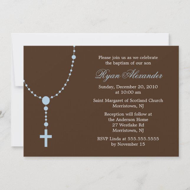 Invitations bleues de chapelet (Devant)