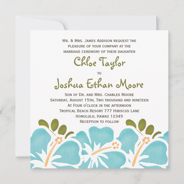 Invitations bleues de mariage de ketmie (Devant)