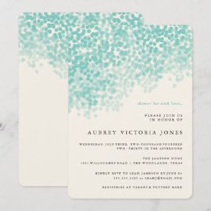 Invitations bleues turquoises de Fête de la mariée