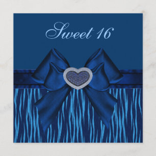 Invitations bleus de coeur de poster de animal et