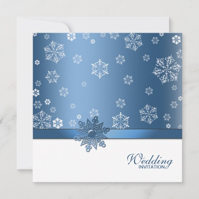 Invitations bleus et blancs d'hiver (vide) de (Devant)