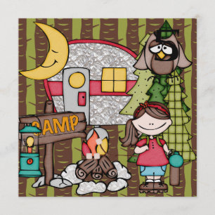 Invitations Brown d'anniversaire de camping de
