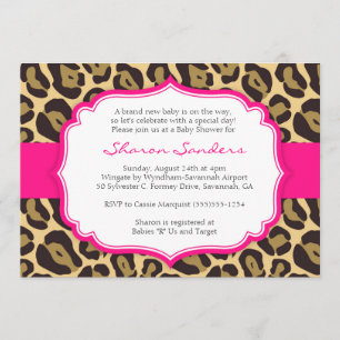 Invitations Brown de baby shower de léopard et de