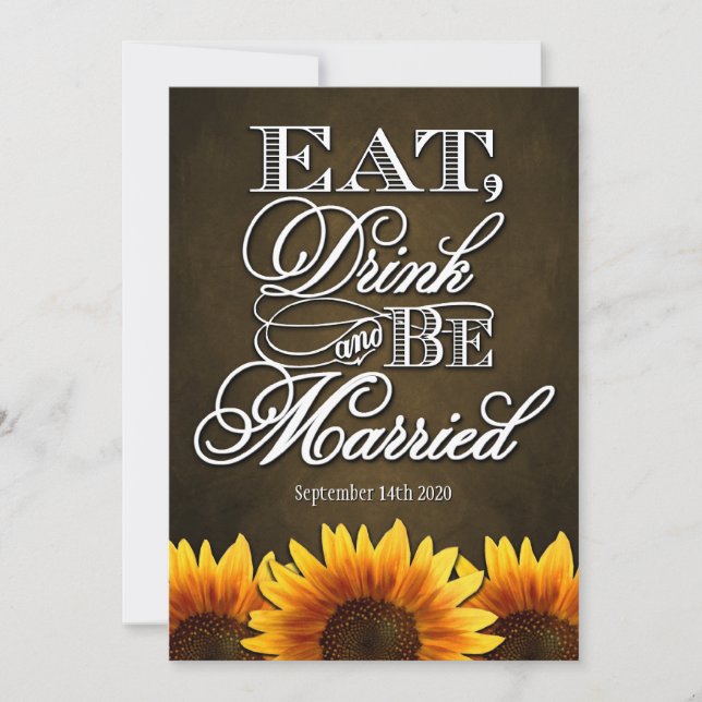 Invitations Brown de mariage de tournesol de (Devant)