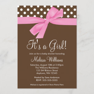 Invitations Brown roses de baby shower de point de
