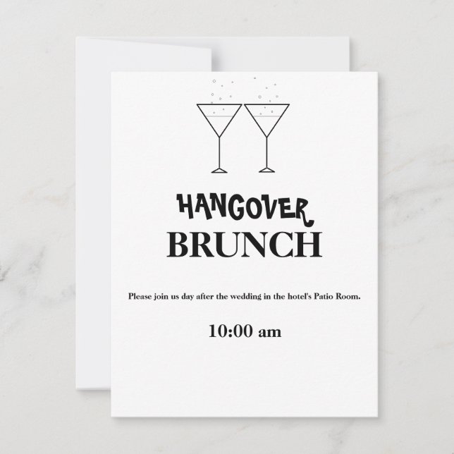 Invitations "Brunch de Gueule de Bois" (Devant)