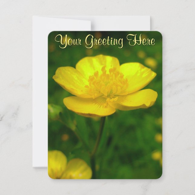 Invitations Buttercup personnalisées Bouton Cartes (Devant)