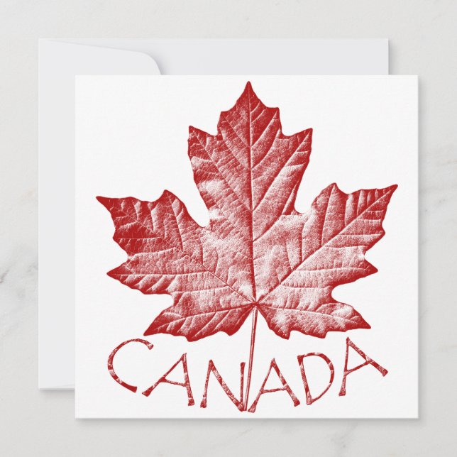 Invitations canadiennes Feuille d'érable personnal (Devant)