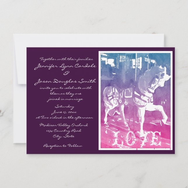 Invitations caracolantes de mariage de cheval de (Devant)