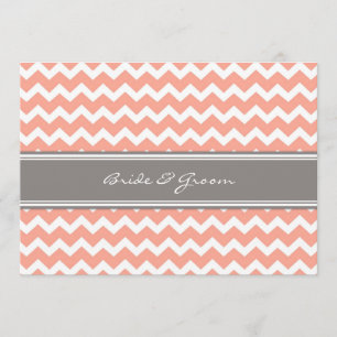 Invitations Chevron de corail gris de mariage