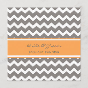 Invitations Chevron gris orange de mariage