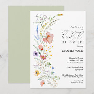 Invitations Chic Floral de douche nuptiale