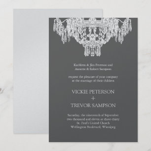 Invitations chiques de mariage de lustre