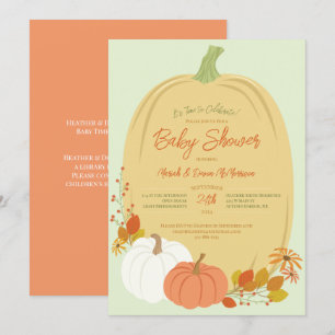 Invitations Citrouilles d'automne de douche bébé