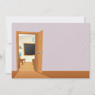Invitations Classeur à travers une porte ouverte