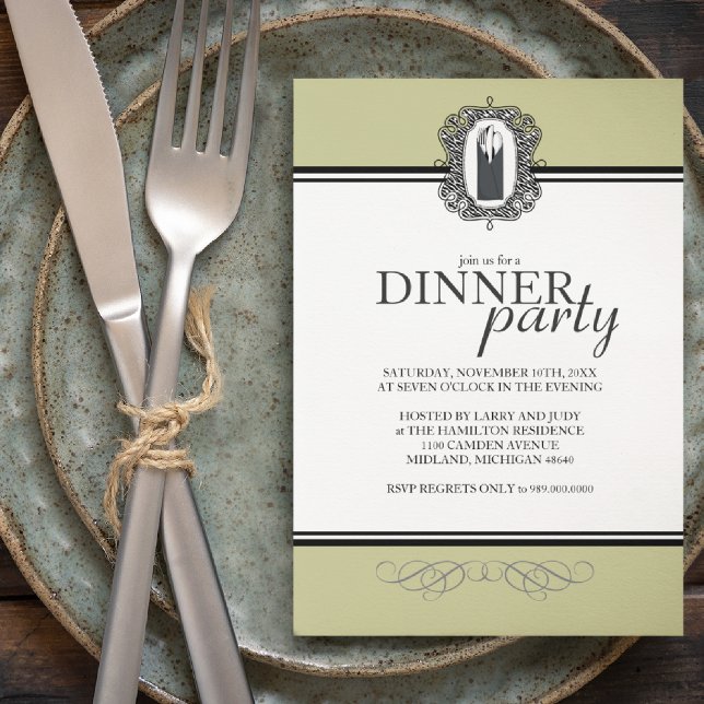 Invitations Classique Chic Dinner Party (Créateur téléchargé)