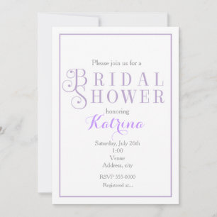 Invitations classiques Lavender et White Fête de l