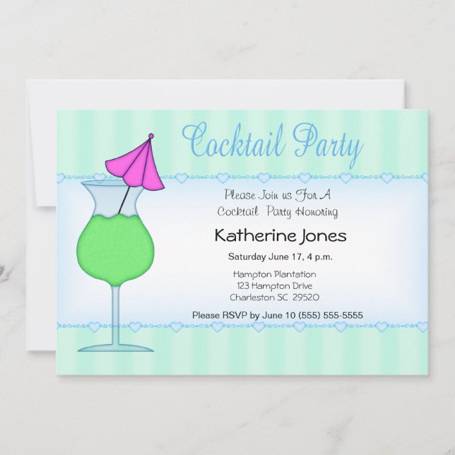 Invitations Cocktail Party. (Devant)