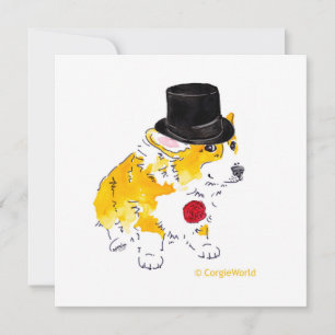 Invitations Corgi de chapeaux