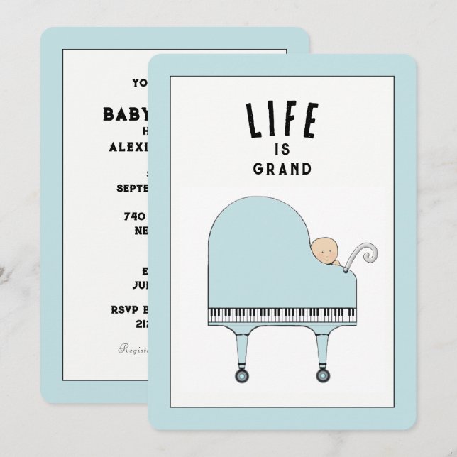Invitations créatives de douche pour bébé (Devant / Derrière)