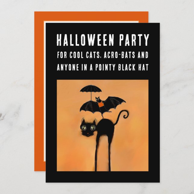 Invitations créatives de la fête d'Halloween (Devant / Derrière)