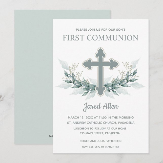 Invitations croisées de la première sainte communi (Devant / Derrière)