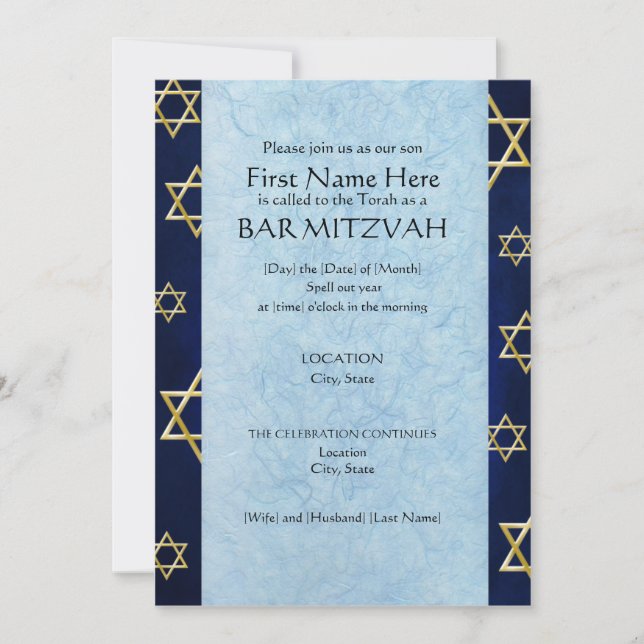 Invitations Custom Bar Mitzvah (2014) (Devant)