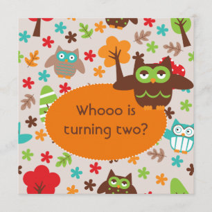 Invitations customisés d'anniversaire de hibou de